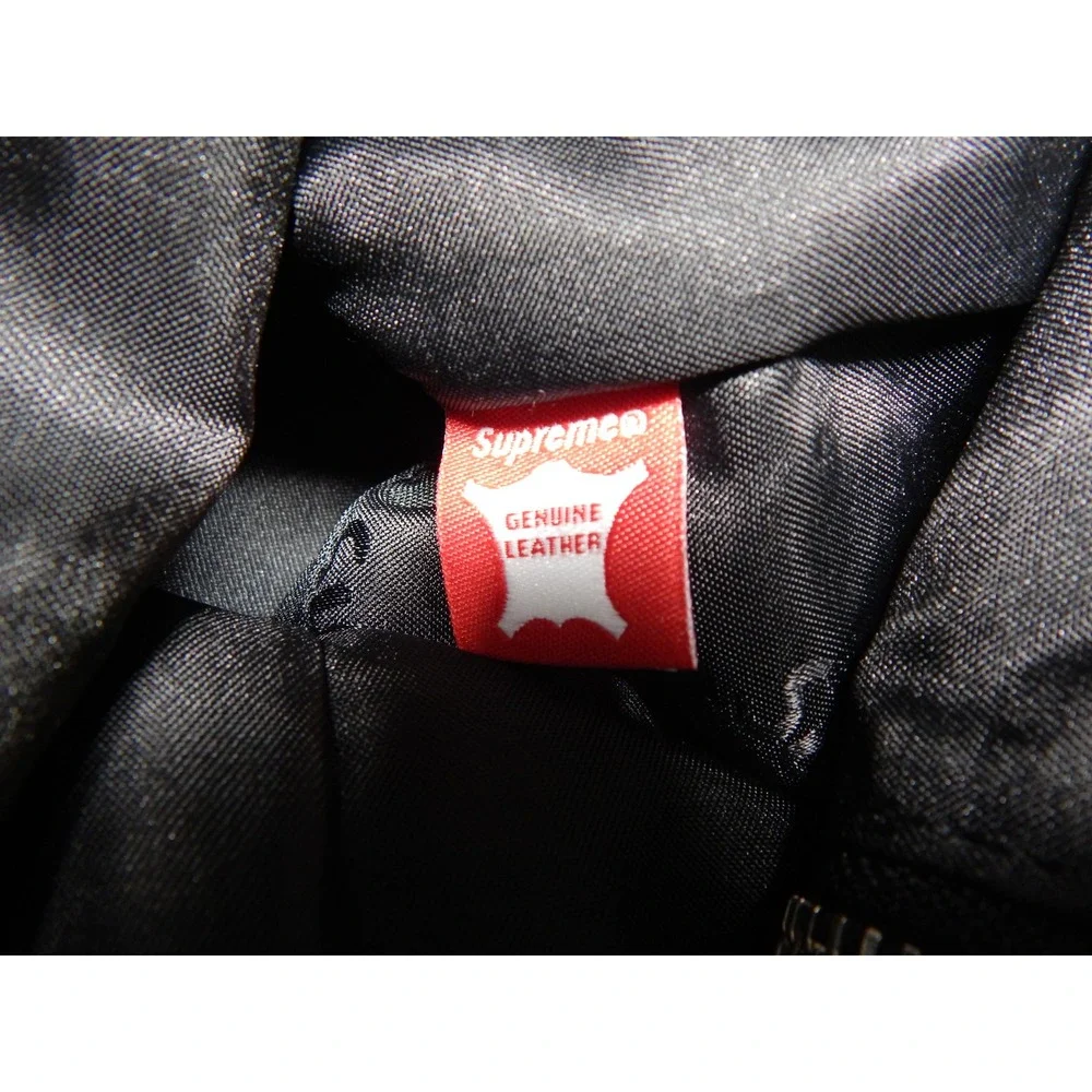 Supreme Fat Tip Jacquard Denim Backpack Black White Graffiti Logo Bag